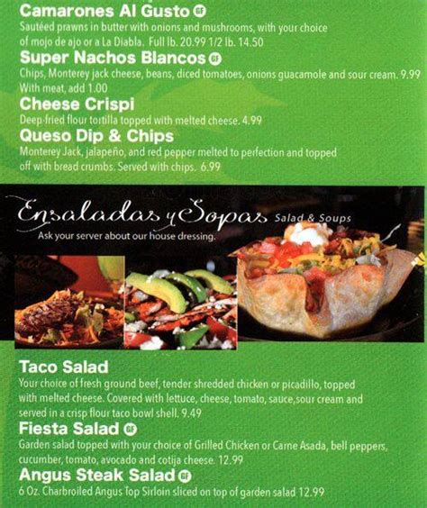 Menu at Mazatlan Mexican Restaurant, Everett