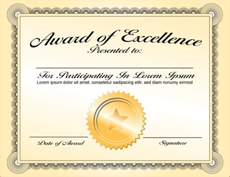 Microsoft Word Award Certificate Template - Sample Professional Templates