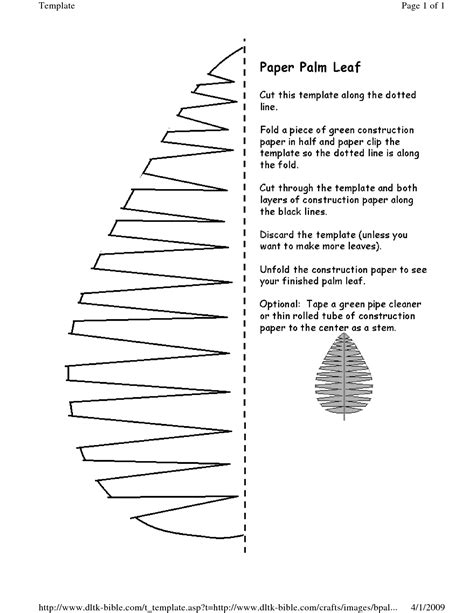 Cut Out Palm Leaf Template Printable - Printable Templates