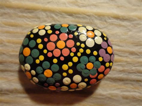 PAINTED BEACH STONE / Pebble Art /Hand Painted Stone/ Dot