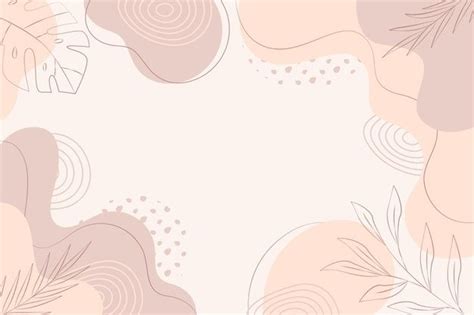 an abstract floral background with leaves and dots in pastel pinks, beiges and pales