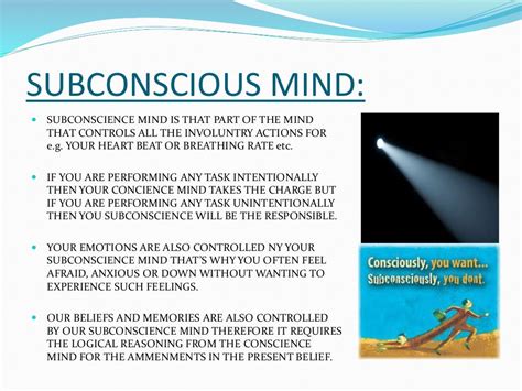 Subconscious vs conscious