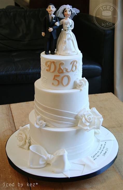 My parent's 50th Wedding Anniversary Cake - Decorated - CakesDecor