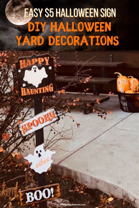 Halloween Outdoor Decorations DIY Sign - Pretty DIY Home