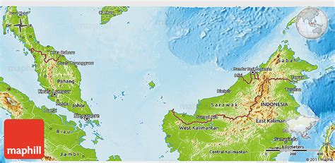 Physical 3D Map of Malaysia