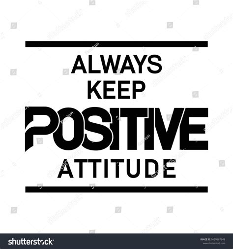 Simple Design Slogan Always Keep Positive Stock Vector (Royalty Free ...