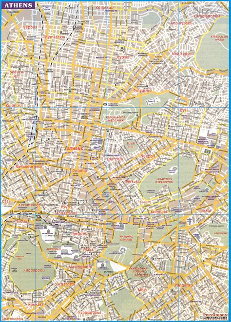 Map of Athens, Greece