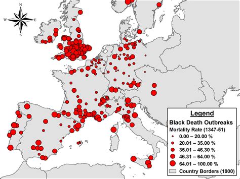 Recorded Black Death Outbreaks and Mortality Rates Across Europe | Download Scientific Diagram