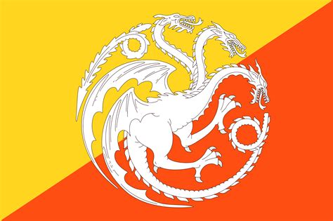 Flag of Bhutan with Targaryen dragons : r/vexillology