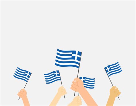 Vector illustration hands holding Greece flags on background 584122 ...