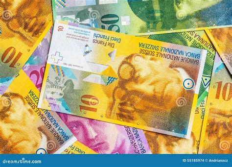 A Pile Of Swiss Franc Currency Banknotes Stock Photo - Image of economy, switzerland: 55185974