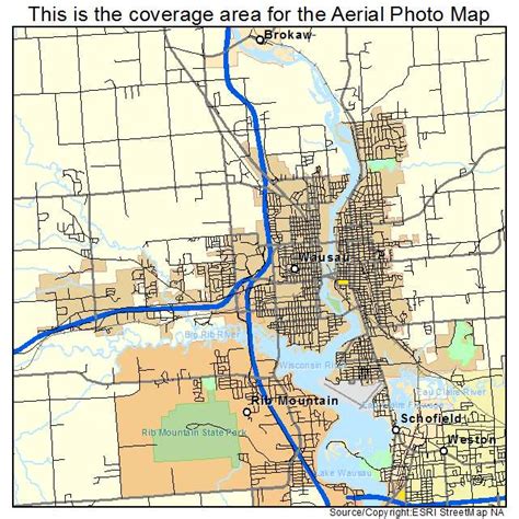 Aerial Photography Map of Wausau, WI Wisconsin