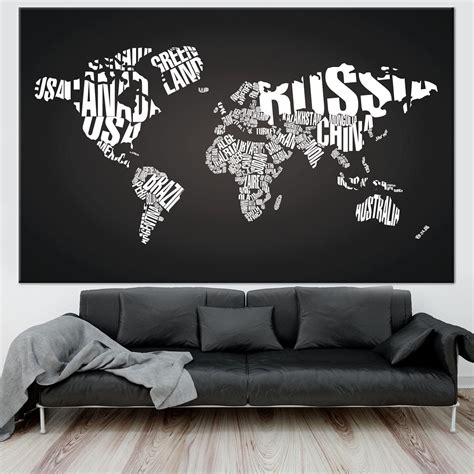 World Map Canvas World Map Wall Art Map Canvas Print Map - Etsy