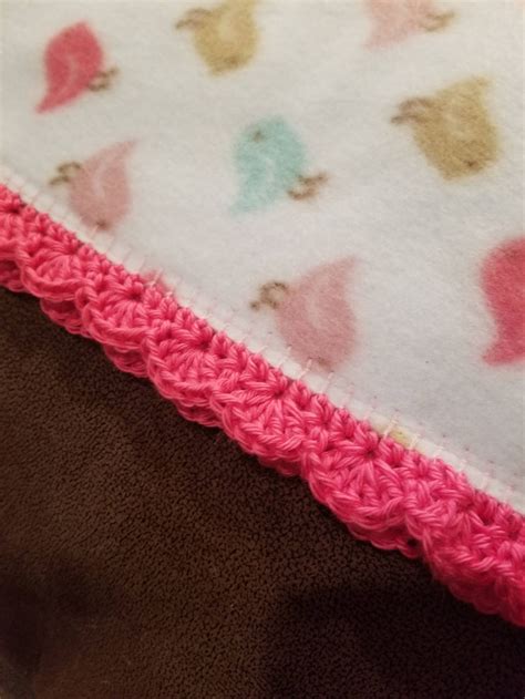 Fleece Baby Blanket, Crocheted Fleece Blanket, Baby Girl Blanket, Pink Baby Blanket - Etsy