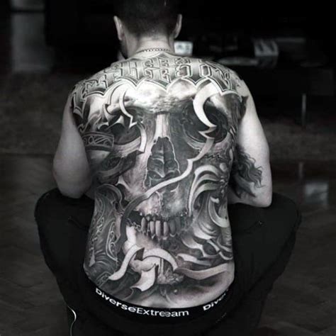 40 Skull Back Tattoo Designs For Men - Masculine Ink Ideas