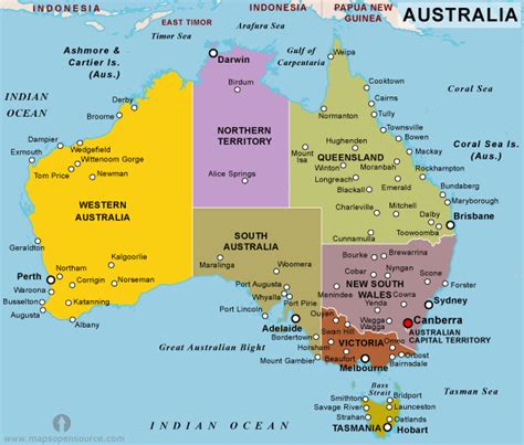 Free Australia Political Map | Political Map of Australia | Political Australia Map | Australia ...