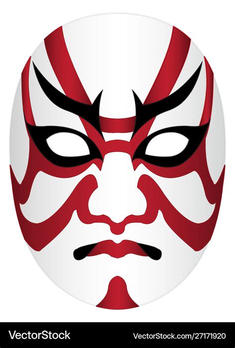 Japan kabuki mask on a white background Royalty Free Vector