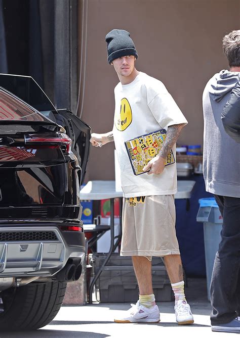 Justin Bieber's in Drew House Merch From Head to Toe With Airy Nikes