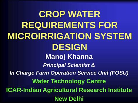 (PDF) CROP WATER REQUIREMENTS FOR MICROIRRIGATION SYSTEM DESIGNcwc.gov ...