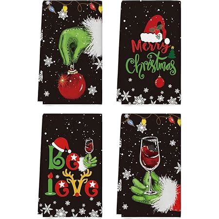 Amazon.com: Artoid Mode Believe Xmas Ball Wine Merry Christmas Kitchen ...