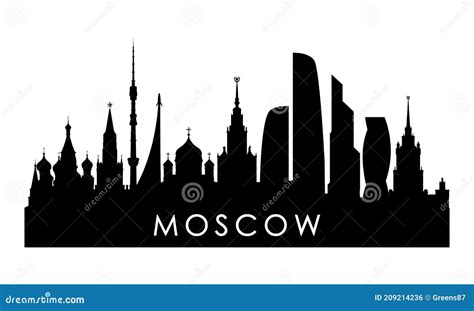 Moscow skyline silhouette. stock vector. Illustration of modern - 209214236