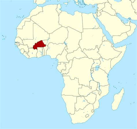 Detailed location map of Burkina Faso in Africa | Burkina Faso | Africa ...