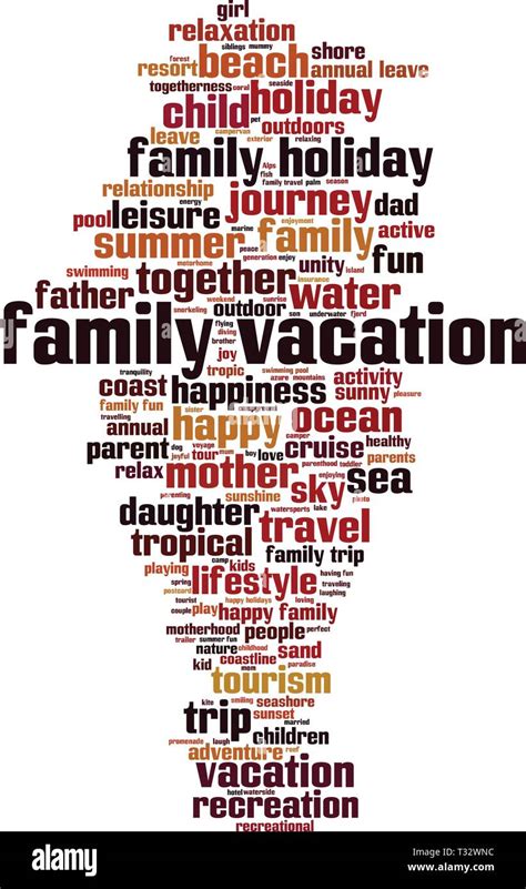 Family vacation word cloud concept. Collage made of words about family vacation. Vector ...