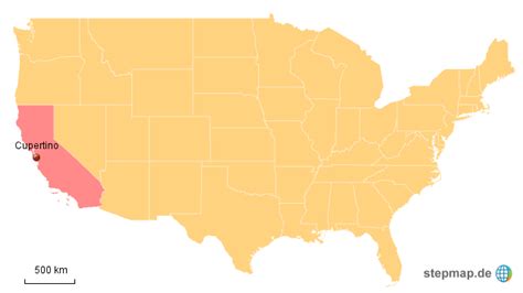 StepMap - Cupertino - Landkarte für USA