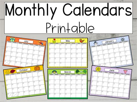 2023 Kids Calendar, 2023 Printable, Monthly Calendar, Calendar Kids 2023, Printable Calendar ...