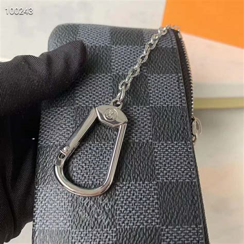 Louis Vuitton LV Unisex Pochette Clé Key Pouch Damier Graphite Canvas - LULUX