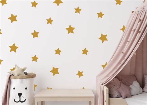 Gold star wall stickers, kids bedroom decor