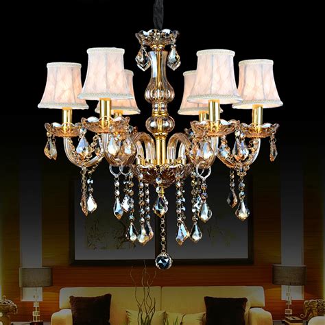 Modern Crystal Chandeliers lamp shades red crystal chandelier lighting fixtures light Luster ...