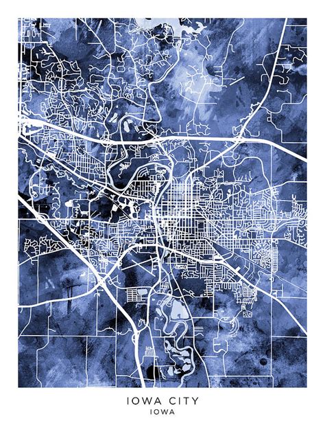 Iowa City Map #67 Digital Art by Michael Tompsett - Fine Art America