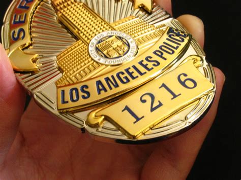 LAPD Los Angeles Sergeant Police Badge Solid Copper Replica Movie Prop ...