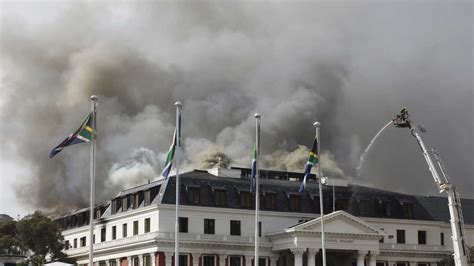 South Africa's Parliament complex is on fire, again : NPR