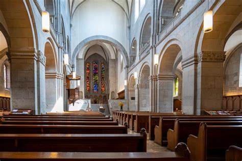 Grossmunster or GrossmÃ¼nster Church Interior in Zurich City Switzerland, No People Editorial ...