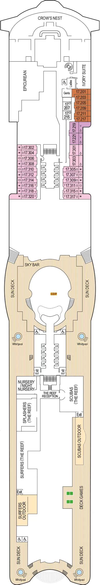 Arvia 17 deck 17 plan | Cruisedeckplans.com