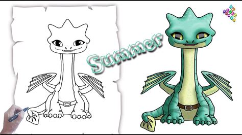 Dragon Rescue Riders: How to Draw Summer | Easy - YouTube