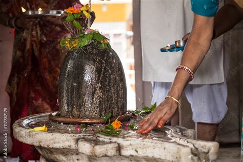 A Shiva Lingam in a shrine in Rishikesh. Stock Photo | Adobe Stock