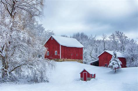 Barns in Winter Photograph by Eleanor Bortnick - Fine Art America