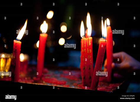 Candles at Pagoda Stock Photo - Alamy