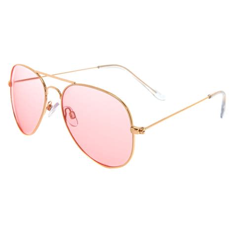 Pink Tinted Aviator Sunglasses | Claire's US