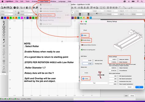 Roller Rotary Setup and Usage in Lightburn (AURORA)