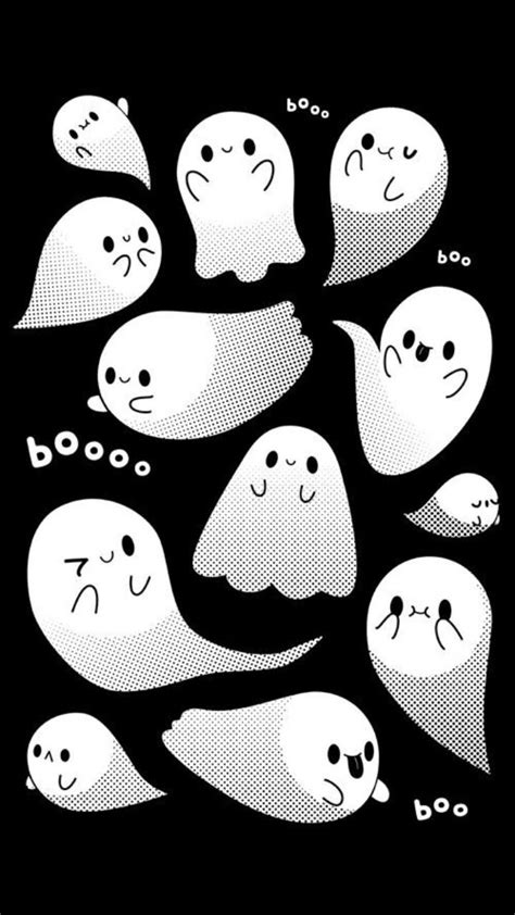 Spooky ghost cute background wallpapers for Halloween season