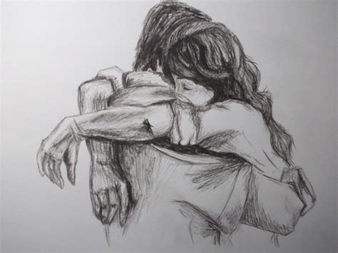 people hugging | Displaying (20) Gallery Images For Two People Hugging Drawing... | art and ...