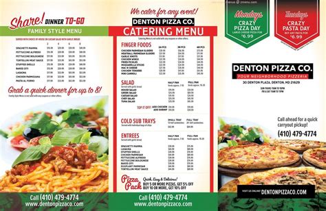 Menu at DENTON PIZZA pizzeria, Denton