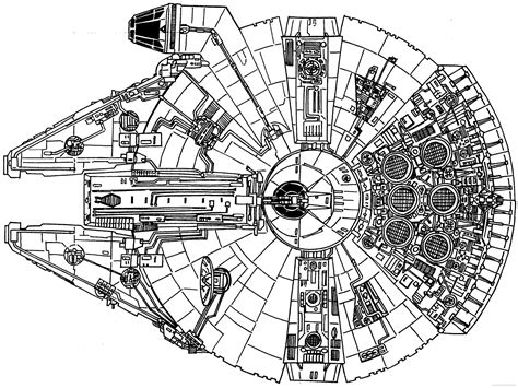 Millennium Falcon plan view | Millennium falcon, Star wars ships, Millennium falcon blueprint