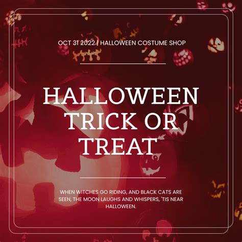 Halloween Trick Or Treat Instagram Post | Instagram Post Template