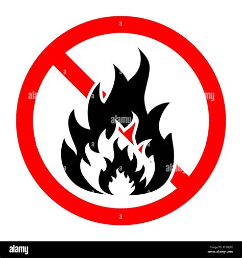 Stop bonfire icon. No fire icon. Red ban of flame sign. Vector illustration. Make a fire is ...