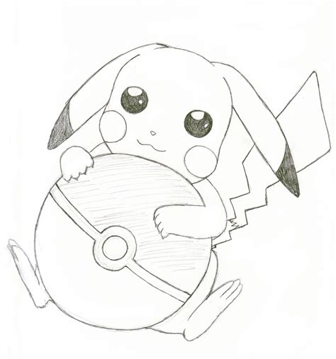 Cute Pikachu Drawings In Pencil Sketch Coloring Page